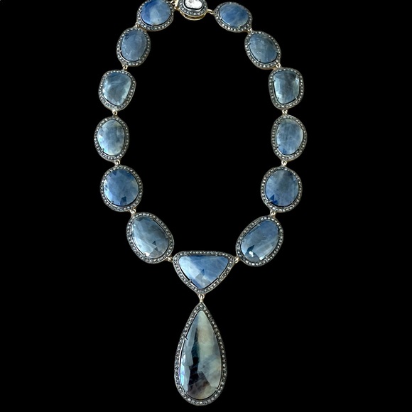 Sapphire Diamond Statement Necklace - Picture 13 of 14